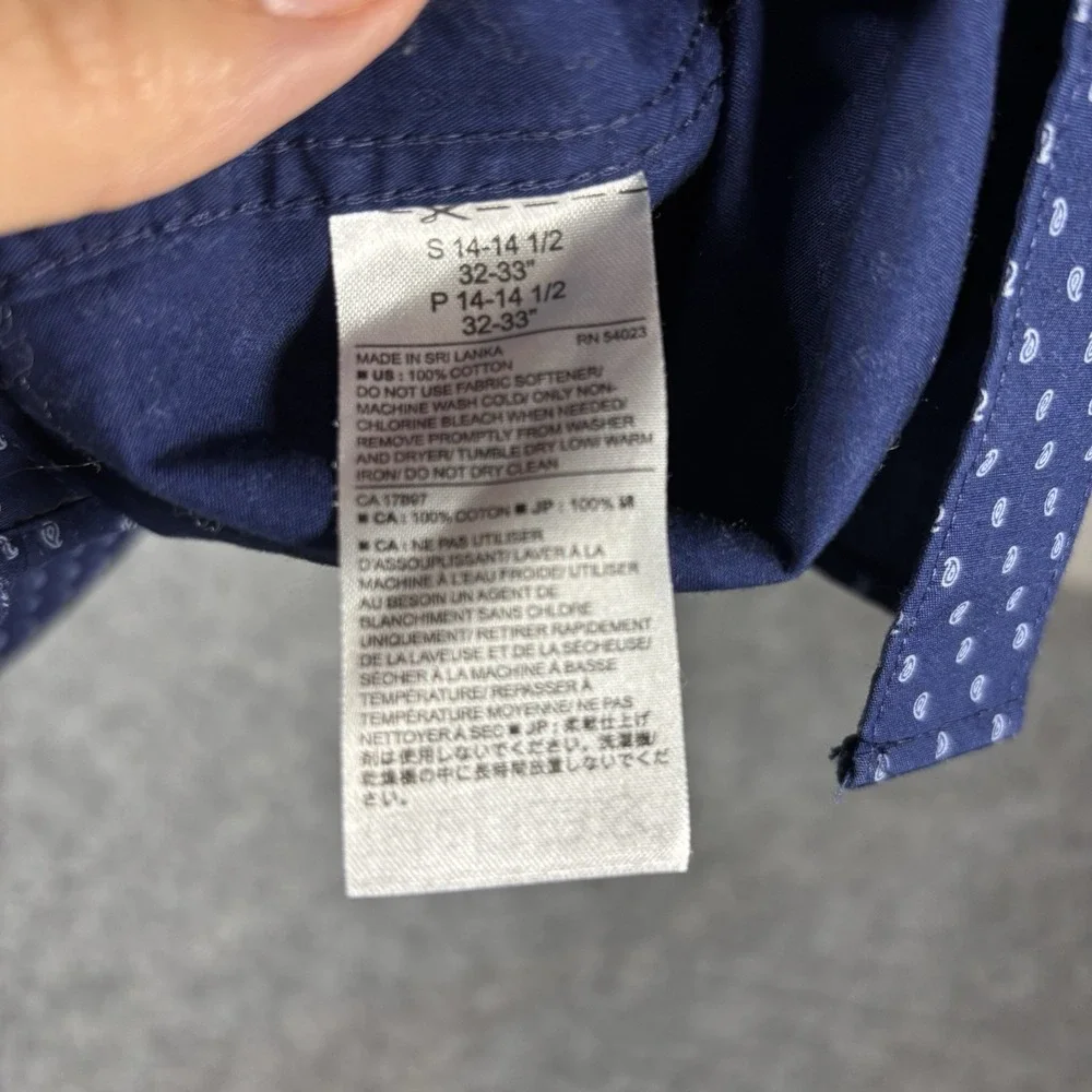 Banana Republic Long Sleeve‎ Button Shirt Blue/White Mens S 14-14 1/2 32-33